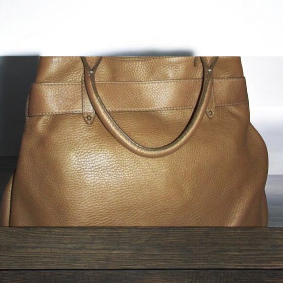 New! ColeHaan Bronze Buckle Pebbled Crossbody Bag with Pockets Medium  Vintage - Picture 4 of 8